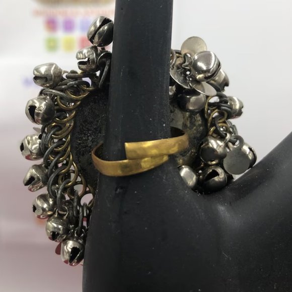 Ethnic Afghan Silver Kuchi Bells Ring, Afghan Statement Massive Ring, - Picture 3 of 4